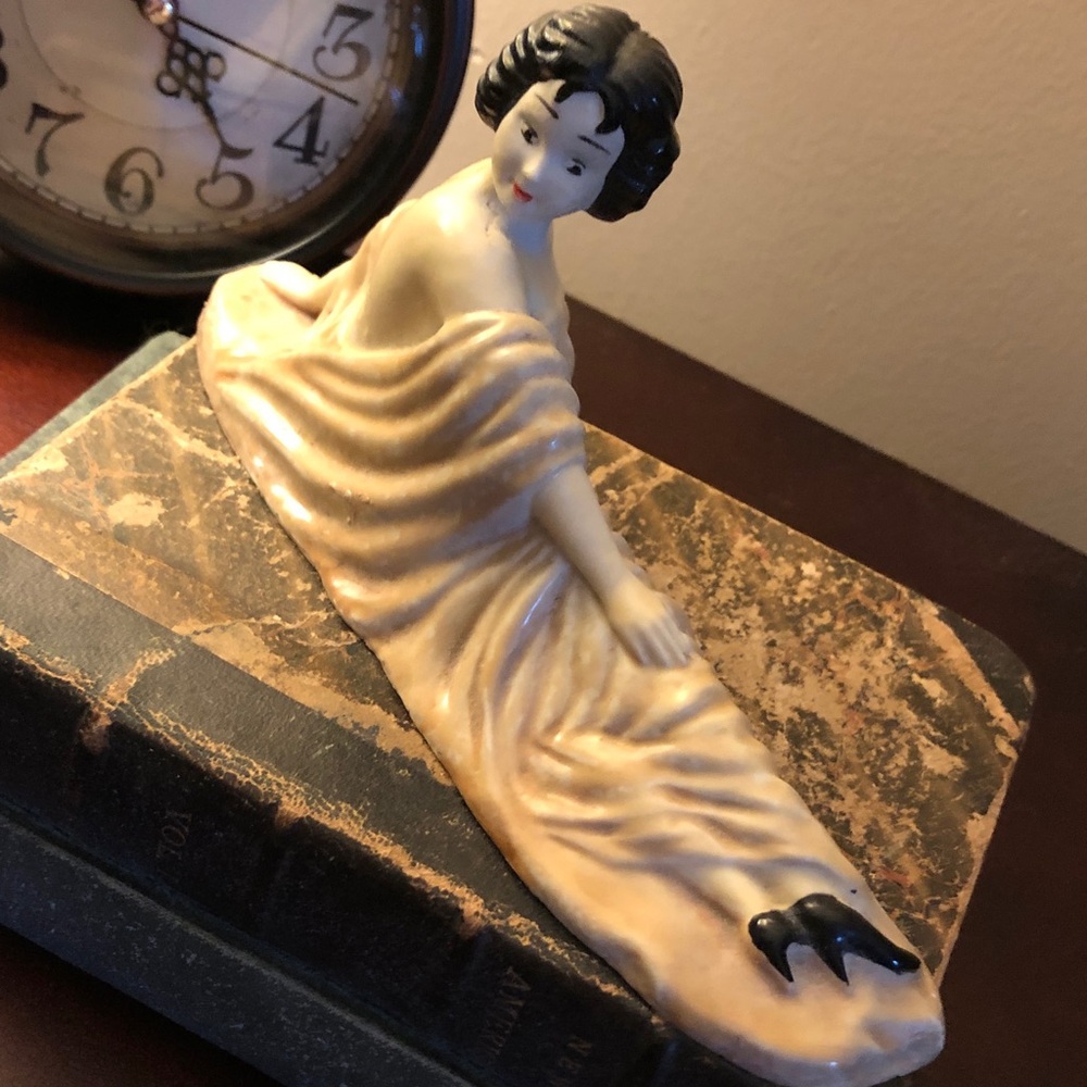 Antique Art Deco Reclining Lady Figurine 1930’s
